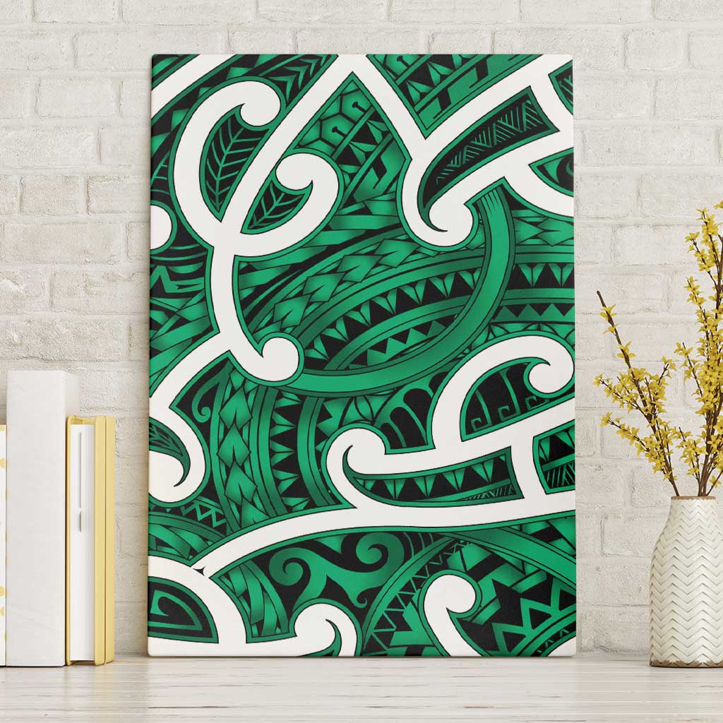 Aotearoa Maori Kowhaiwhai Canvas Wall Art Kakariki Puhoro and Patiki LT9 Without Frame Green - Polynesian Pride