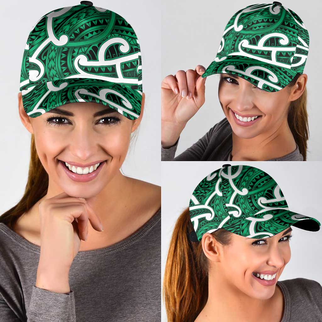 Aotearoa Maori Kowhaiwhai Classic Cap Kakariki Puhoro and Patiki LT9 - Polynesian Pride