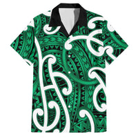 Aotearoa Maori Kowhaiwhai Family Matching Off Shoulder Maxi Dress and Hawaiian Shirt Kakariki Puhoro and Patiki
