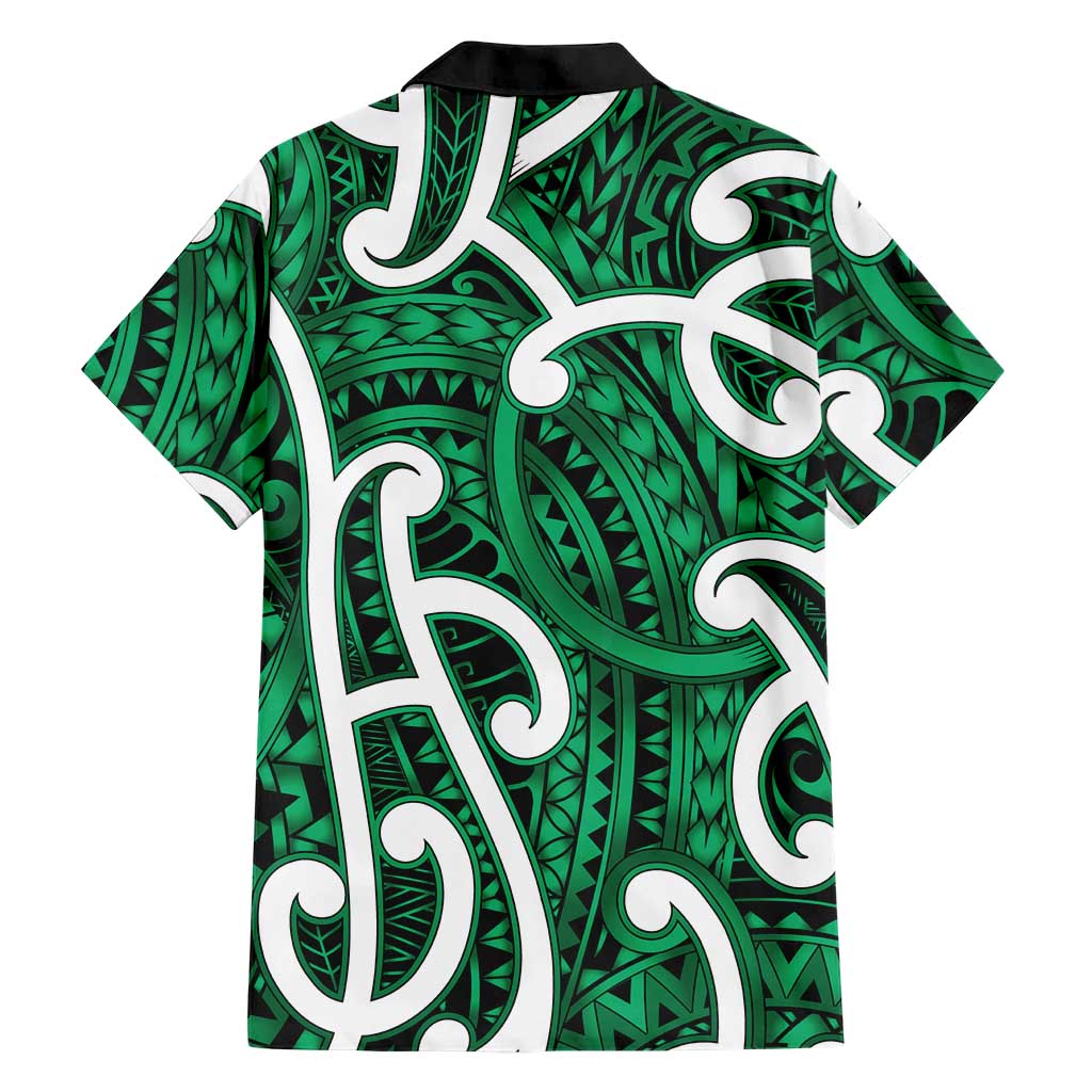 Aotearoa Maori Kowhaiwhai Family Matching Summer Maxi Dress and Hawaiian Shirt Kakariki Puhoro and Patiki