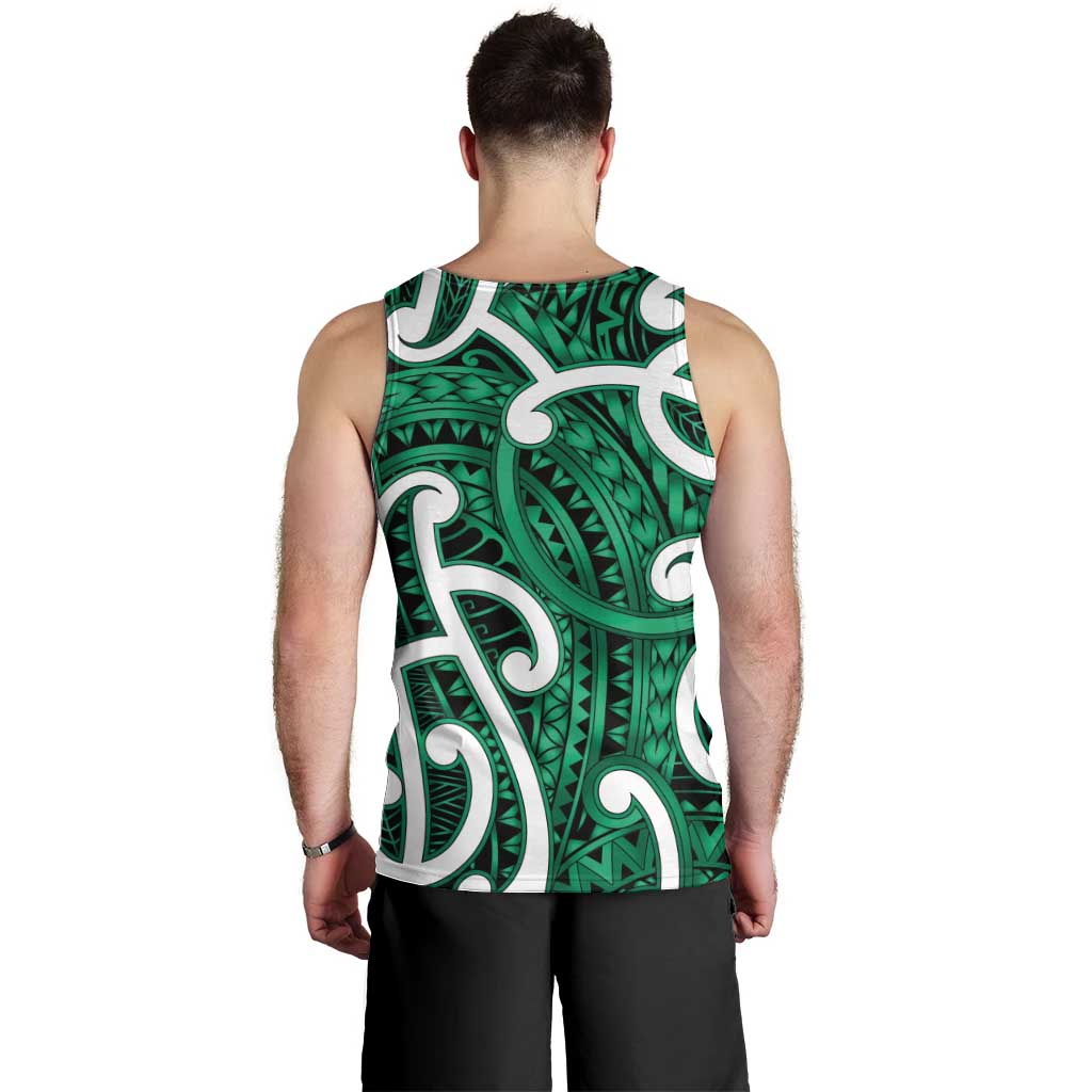 Aotearoa Maori Kowhaiwhai Men Tank Top Kakariki Puhoro and Patiki LT9 - Polynesian Pride