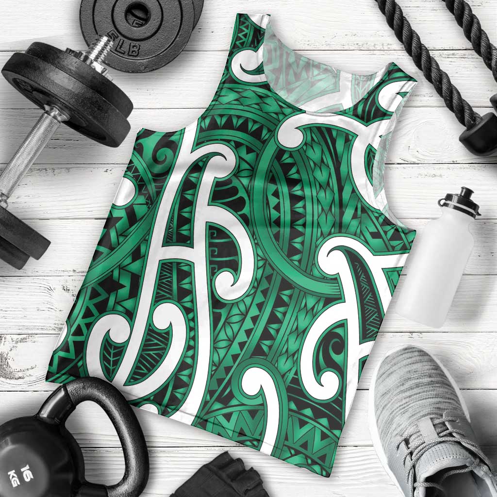 Aotearoa Maori Kowhaiwhai Men Tank Top Kakariki Puhoro and Patiki LT9 - Polynesian Pride