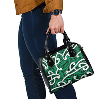 Aotearoa Maori Kowhaiwhai Shoulder Handbag Kakariki Puhoro and Patiki