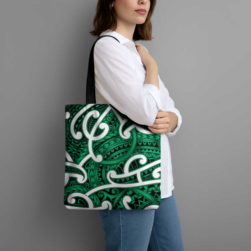 Aotearoa Maori Kowhaiwhai Tote Bag Kakariki Puhoro and Patiki LT9 - Polynesian Pride