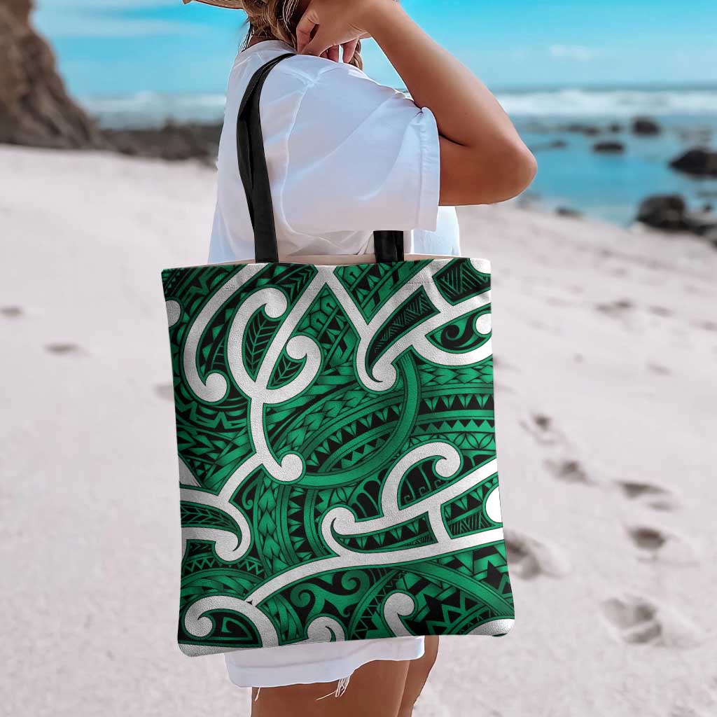 Aotearoa Maori Kowhaiwhai Tote Bag Kakariki Puhoro and Patiki LT9 - Polynesian Pride