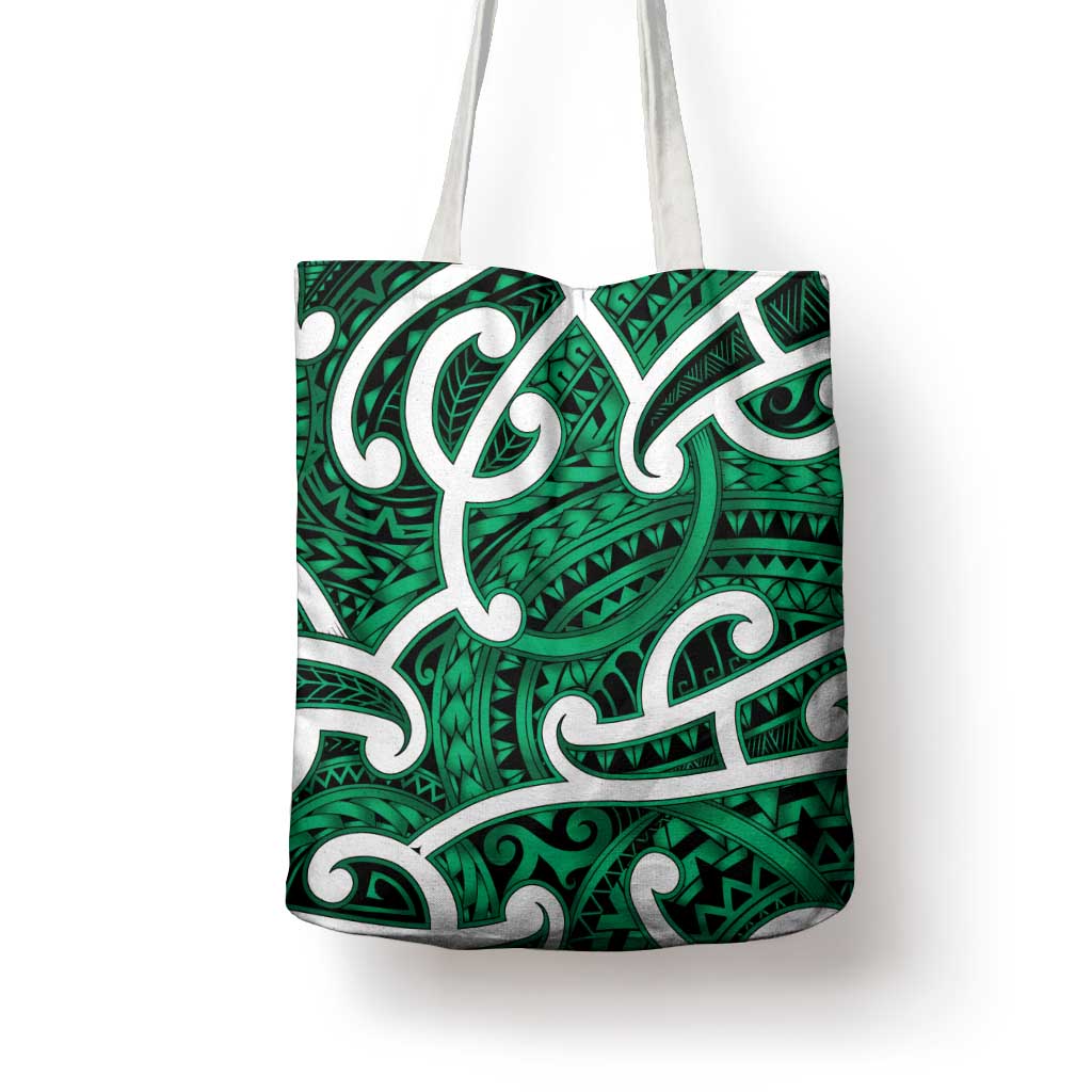 Aotearoa Maori Kowhaiwhai Tote Bag Kakariki Puhoro and Patiki LT9 - Polynesian Pride