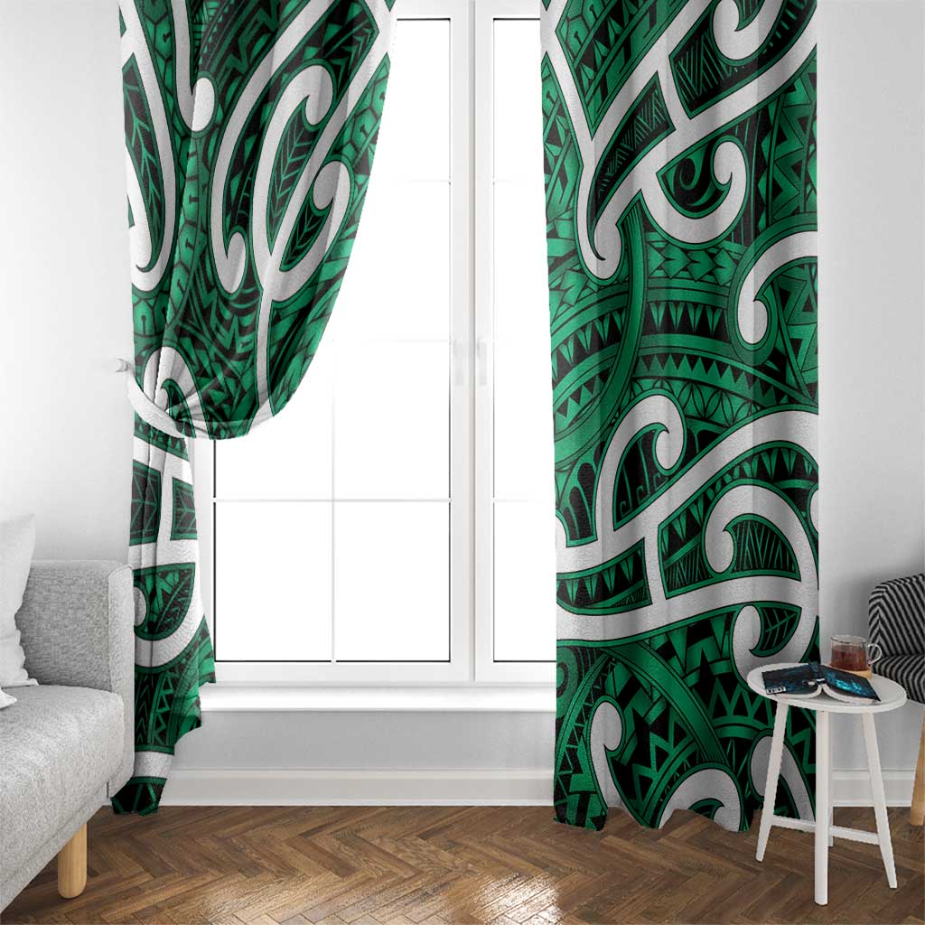 Aotearoa Maori Kowhaiwhai Window Curtain Kakariki Puhoro and Patiki LT9 - Polynesian Pride