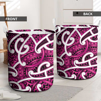 Aotearoa Maori Kowhaiwhai Laundry Basket Mawhero Puhoro and Patiki