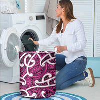 Aotearoa Maori Kowhaiwhai Laundry Basket Mawhero Puhoro and Patiki