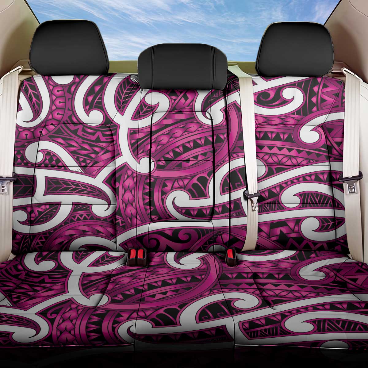 Aotearoa Maori Kowhaiwhai Back Car Seat Cover Mawhero Puhoro and Patiki