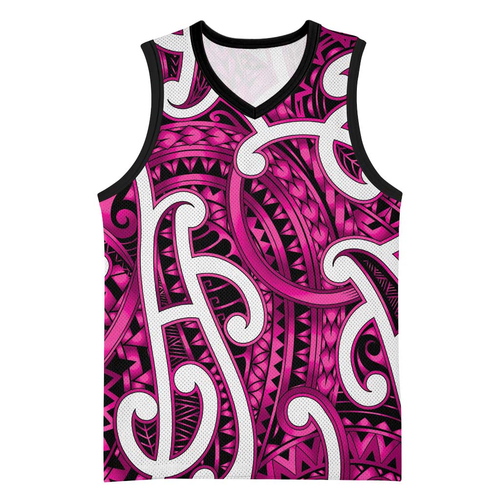 Aotearoa Maori Kowhaiwhai Basketball Jersey Mawhero Puhoro and Patiki