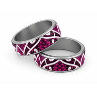 Aotearoa Maori Kowhaiwhai Classic Ring Mawhero Puhoro and Patiki LT9 Sliver Pink - Polynesian Pride
