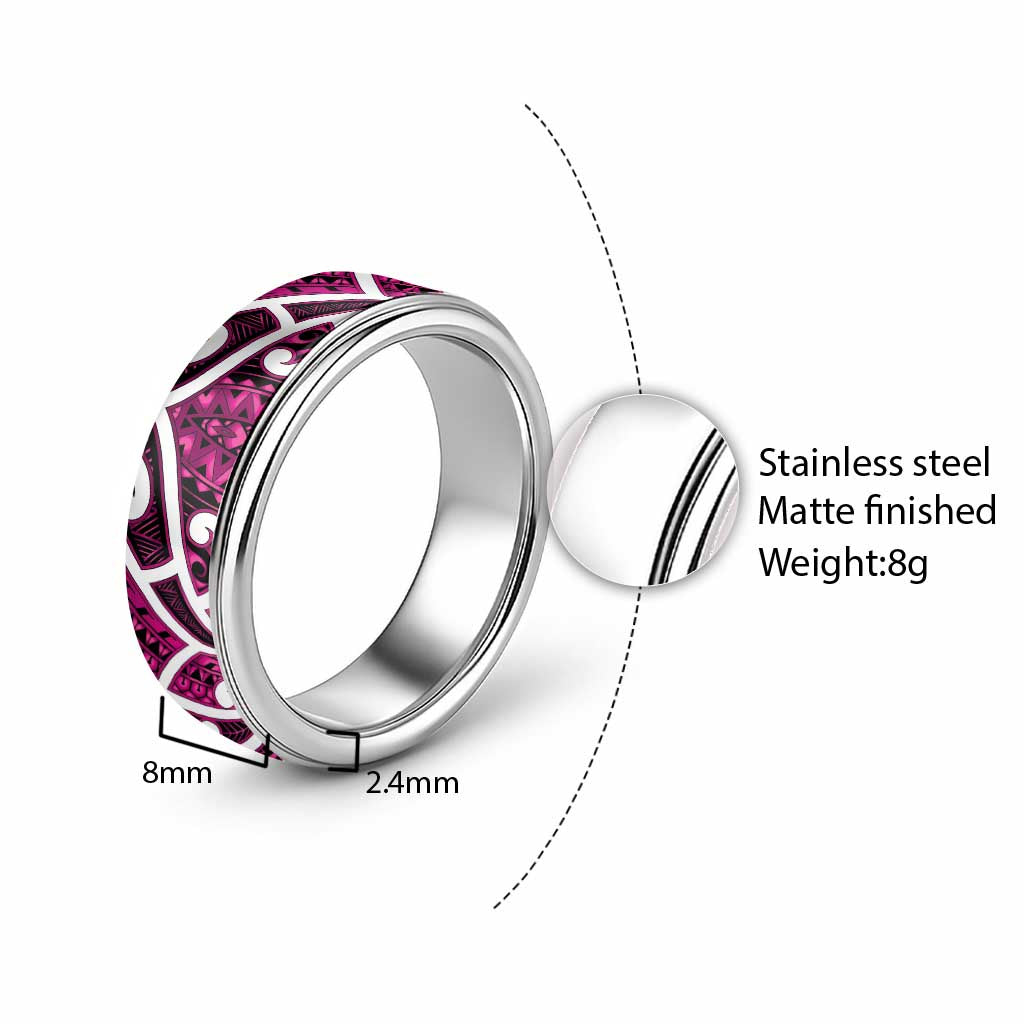 Aotearoa Maori Kowhaiwhai Classic Ring Mawhero Puhoro and Patiki LT9 - Polynesian Pride
