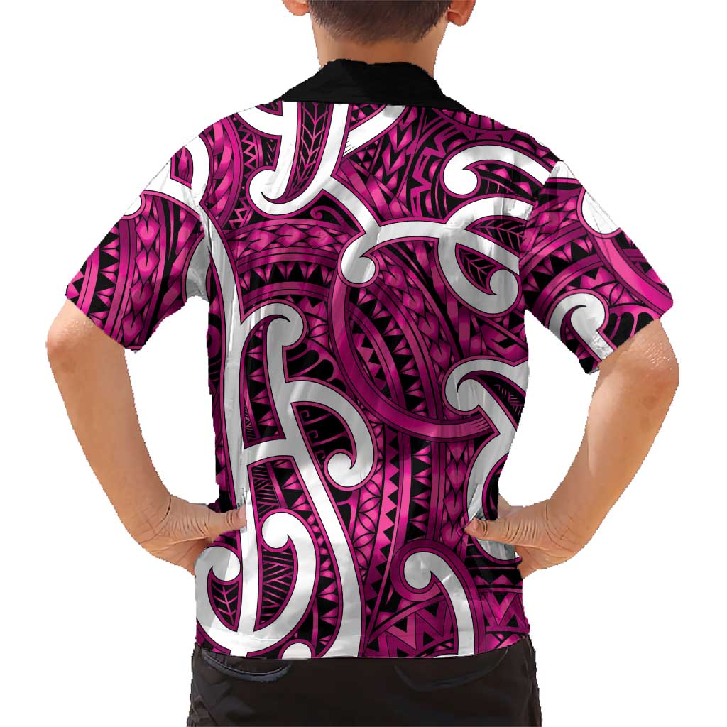 Aotearoa Maori Kowhaiwhai Family Matching Long Sleeve Bodycon Dress and Hawaiian Shirt Mawhero Puhoro and Patiki