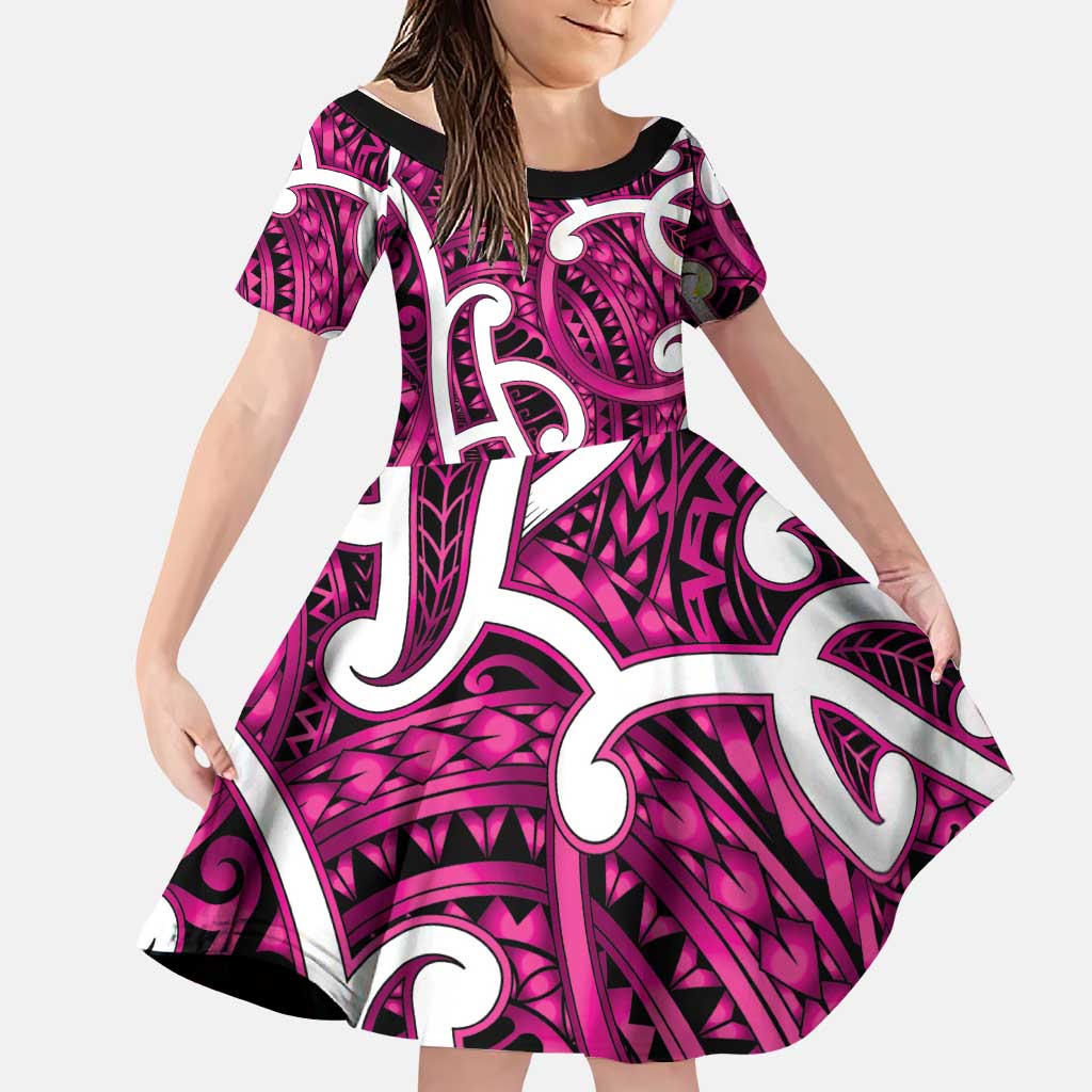Aotearoa Maori Kowhaiwhai Family Matching Long Sleeve Bodycon Dress and Hawaiian Shirt Mawhero Puhoro and Patiki
