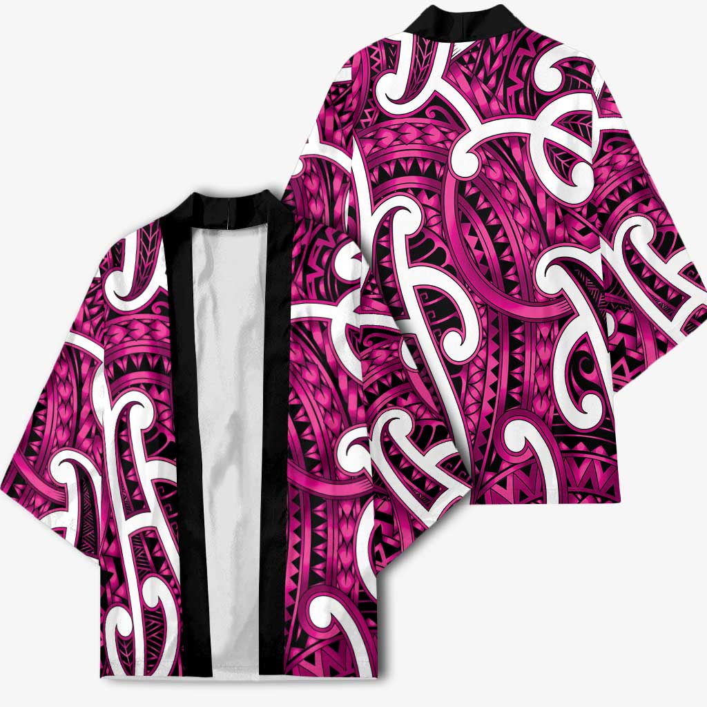 Aotearoa Maori Kowhaiwhai Kimono Mawhero Puhoro and Patiki