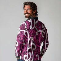 Aotearoa Maori Kowhaiwhai Long Sleeve Polo Shirt Mawhero Puhoro and Patiki
