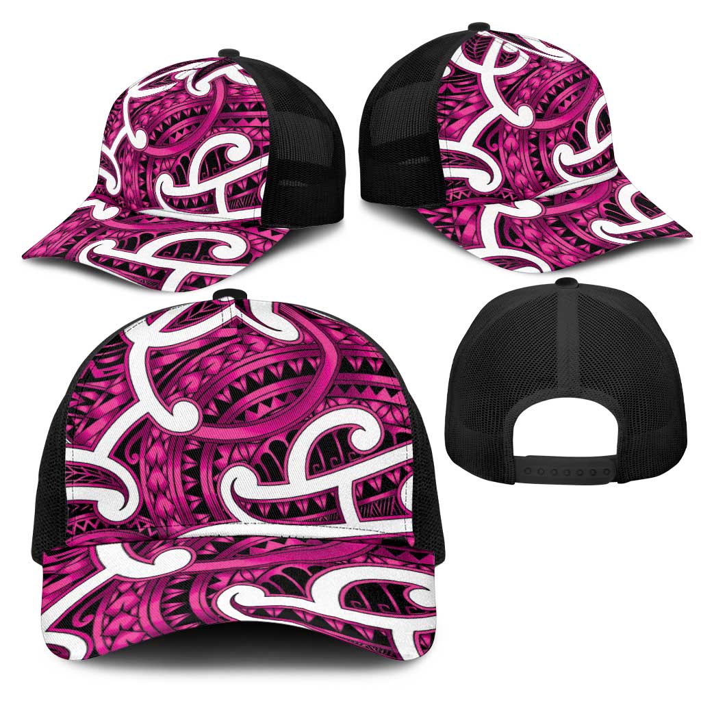 Aotearoa Maori Kowhaiwhai Mesh Trucker Cap Mawhero Puhoro and Patiki