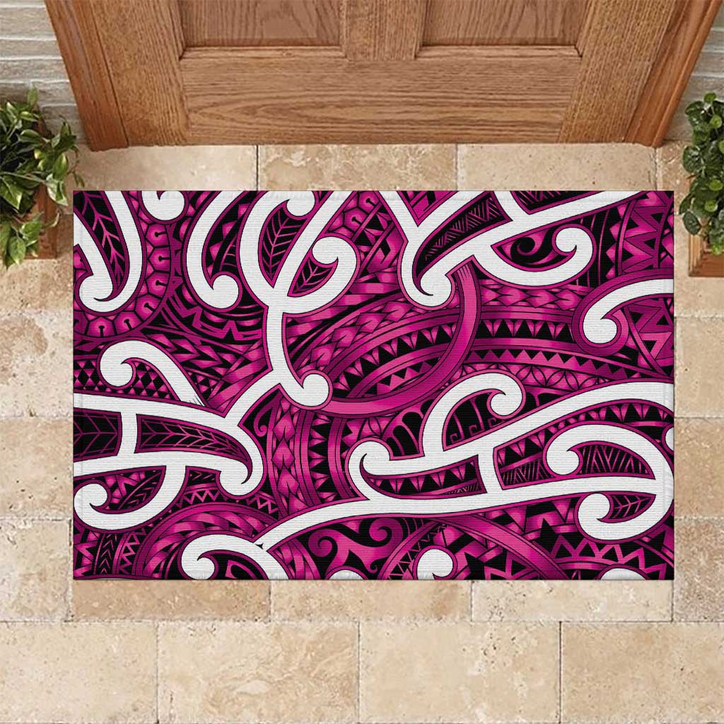 Aotearoa Maori Kowhaiwhai Rubber Doormat Mawhero Puhoro and Patiki