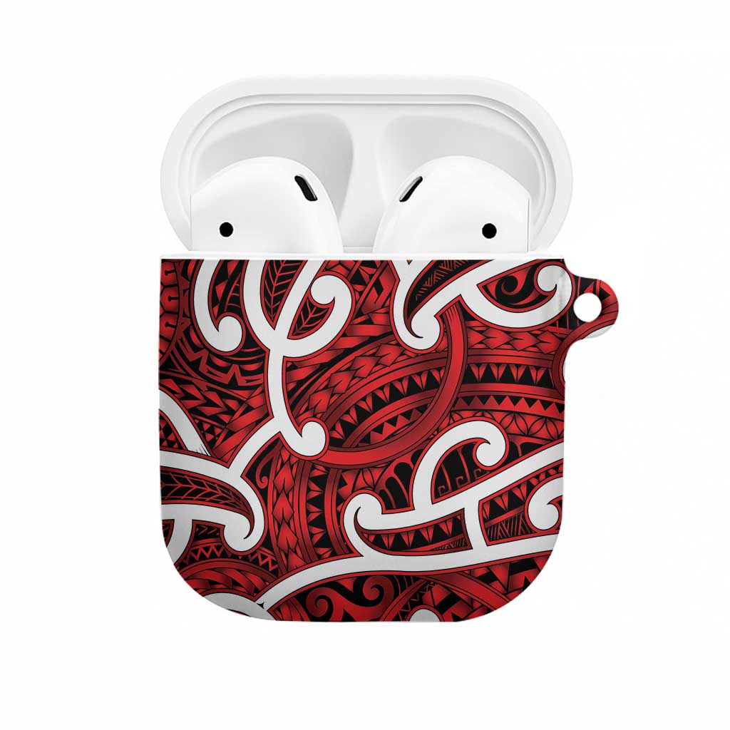 Aotearoa Maori Kowhaiwhai AirPods Case Whero Puhoro and Patiki
