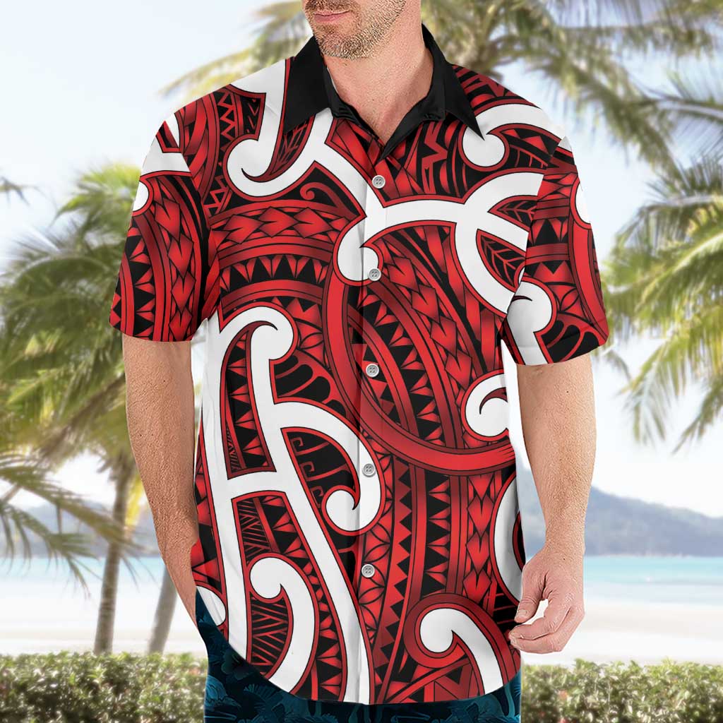 Aotearoa Maori Kowhaiwhai Hawaiian Shirt Whero Puhoro and Patiki LT9 - Polynesian Pride
