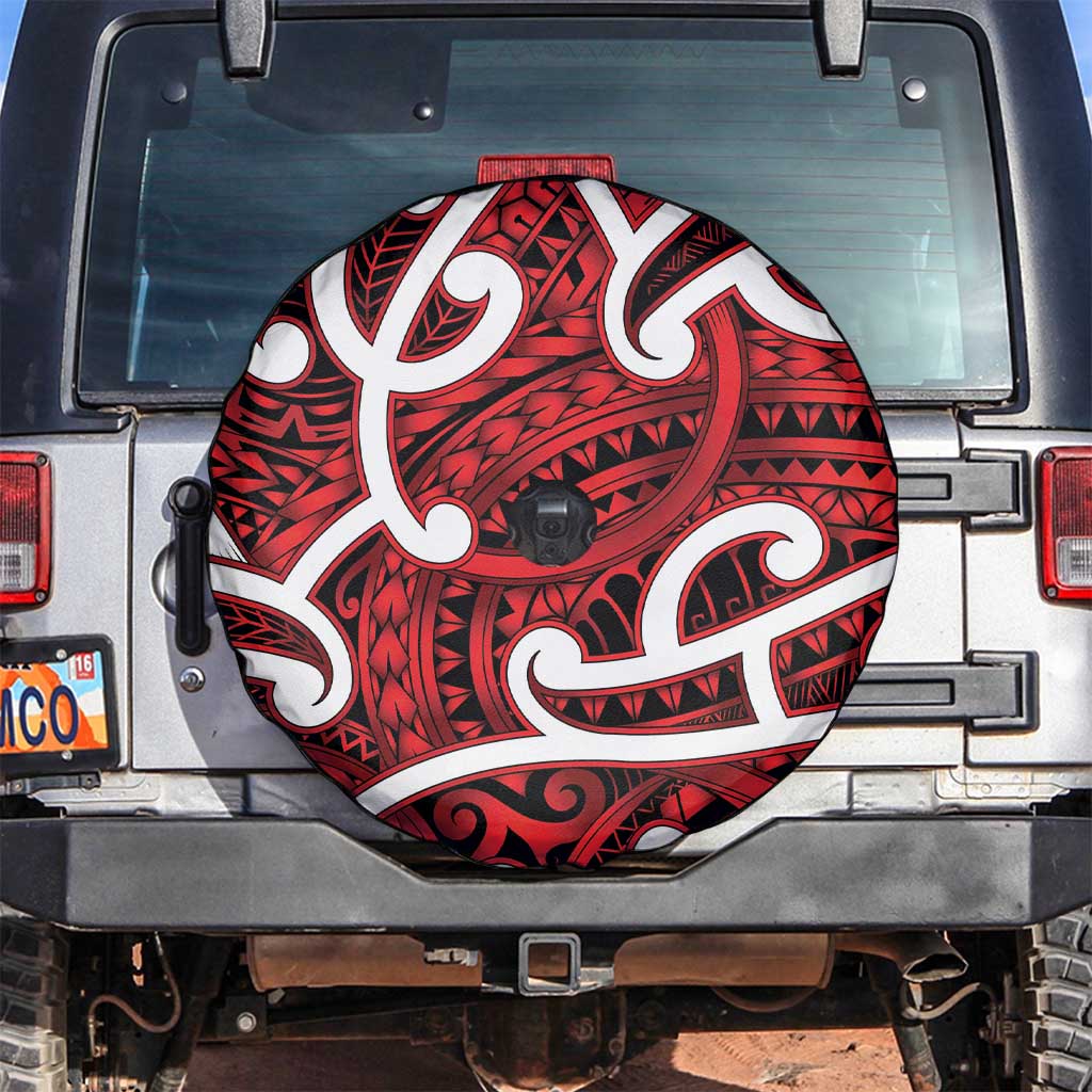 Aotearoa Maori Kowhaiwhai Spare Tire Cover Whero Puhoro and Patiki