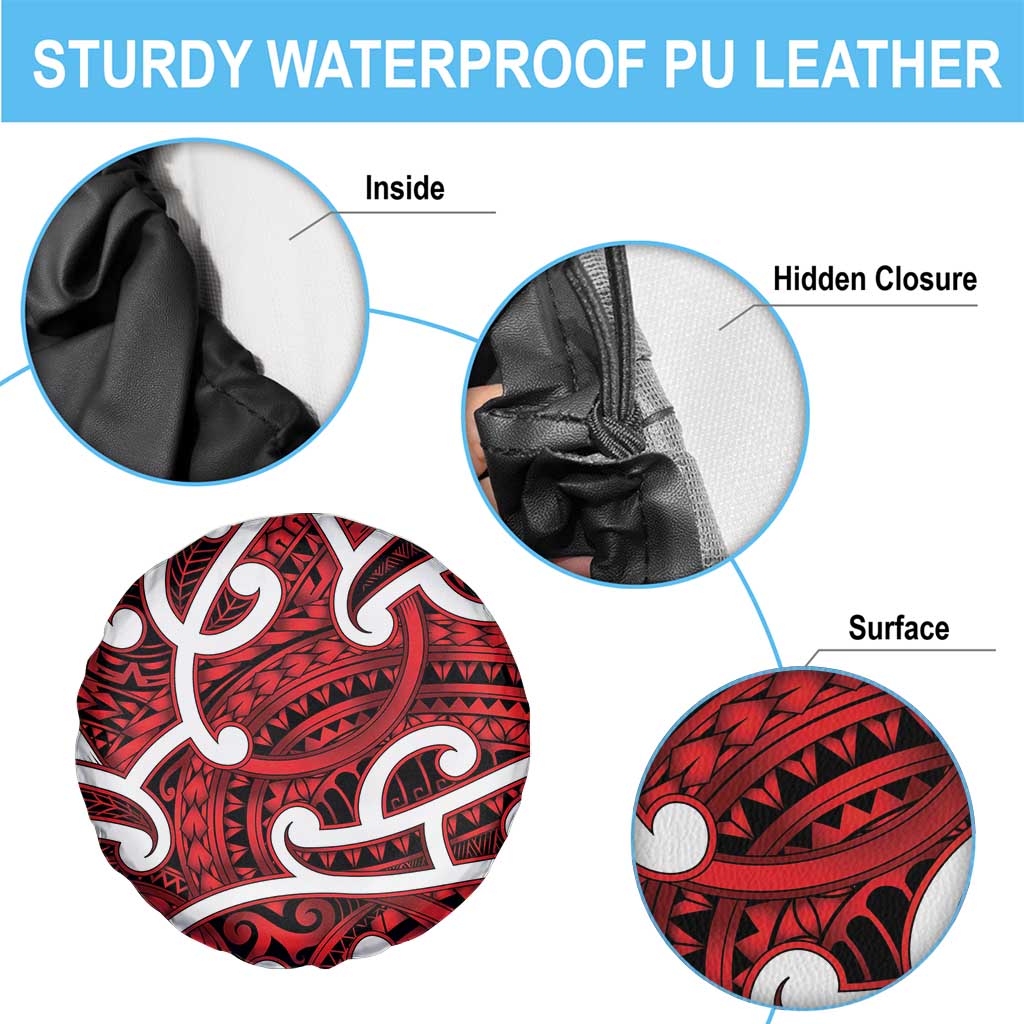 Aotearoa Maori Kowhaiwhai Spare Tire Cover Whero Puhoro and Patiki