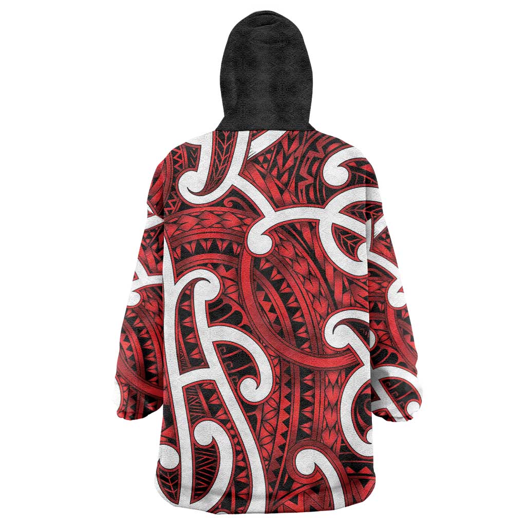 Aotearoa Maori Kowhaiwhai Wearable Blanket Hoodie Whero Puhoro and Patiki LT9 - Polynesian Pride