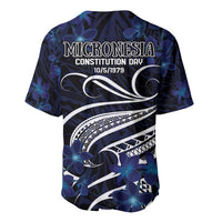 Micronesia Constitution Day Baseball Jersey Since 1979 with Polynesian Hibiscus Pattern