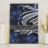 Micronesia Constitution Day Canvas Wall Art Since 1979 with Polynesian Hibiscus Pattern