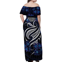 Micronesia Constitution Day Family Matching Off Shoulder Maxi Dress and Hawaiian Shirt Since 1979 with Polynesian Hibiscus Pattern