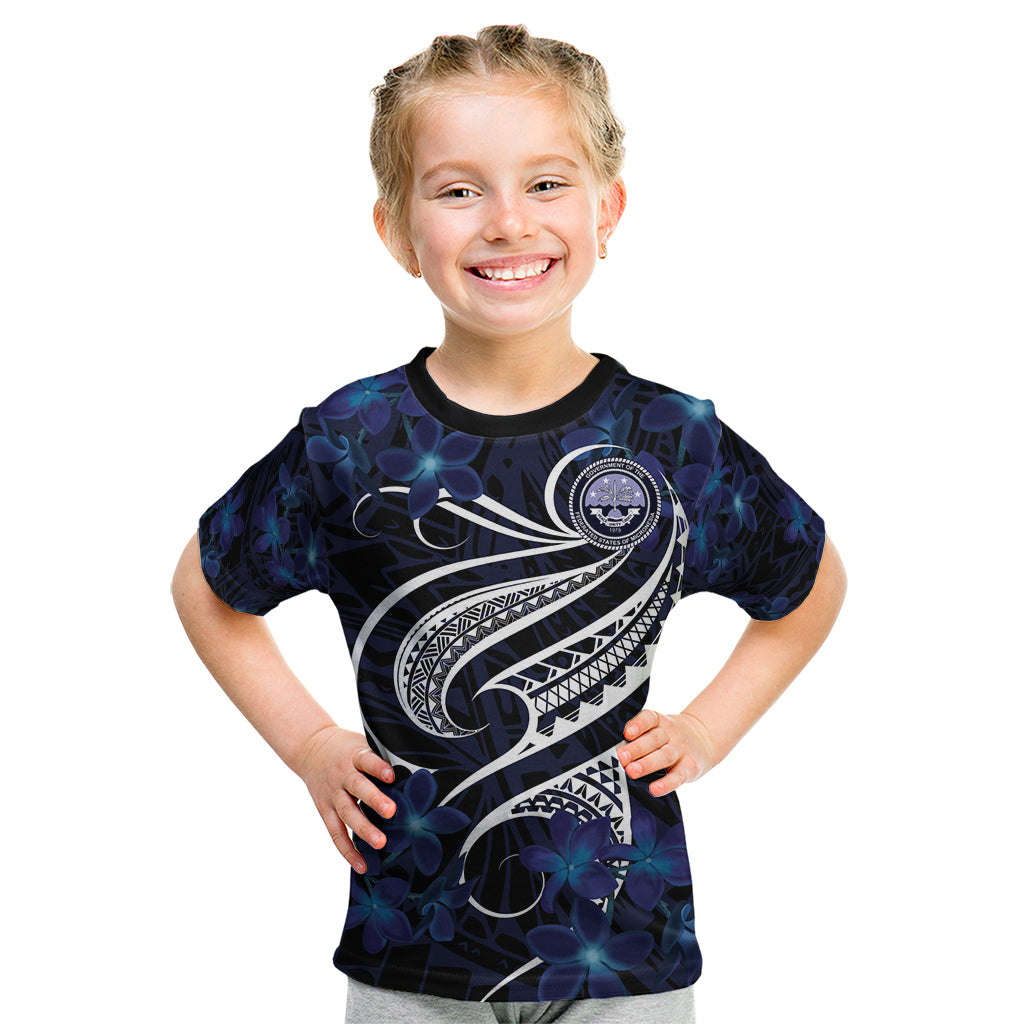 Micronesia Constitution Day Kid T Shirt Since 1979 with Polynesian Hibiscus Pattern