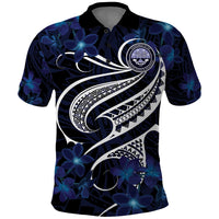 Micronesia Constitution Day Polo Shirt Since 1979 with Polynesian Hibiscus Pattern