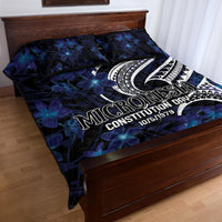 Micronesia Constitution Day Quilt Bed Set Since 1979 with Polynesian Hibiscus Pattern