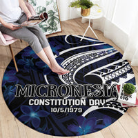 Micronesia Constitution Day Round Carpet Since 1979 with Polynesian Hibiscus Pattern LT9 - Polynesian Pride