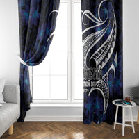 Micronesia Constitution Day Window Curtain Since 1979 with Polynesian Hibiscus Pattern
