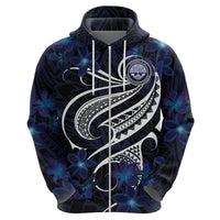Micronesia Constitution Day Zip Hoodie Since 1979 with Polynesian Hibiscus Pattern