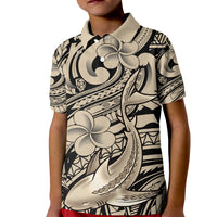Polynesian Shark Tribal Tattoo Kid Polo Shirt Beige Style