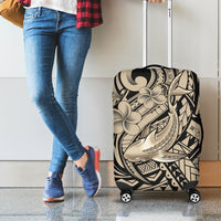 Polynesian Shark Tribal Tattoo Luggage Cover Beige Style LT9 - Polynesian Pride