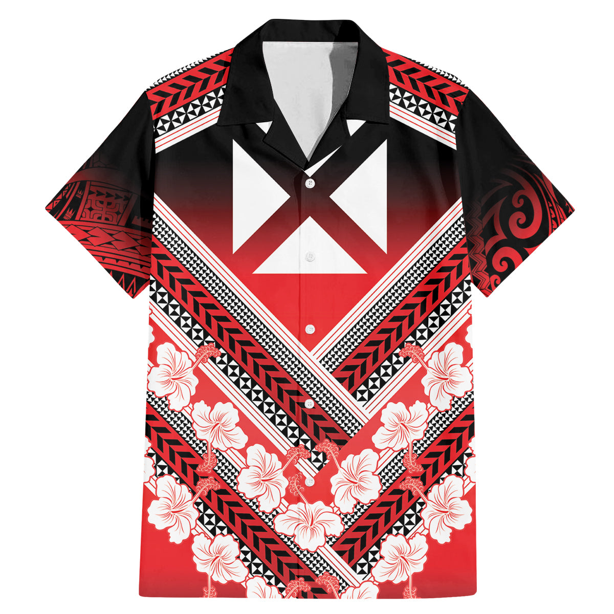 Personalised Wallis et Futuna Family Matching Mermaid Dress and Hawaiian Shirt Hibiscus and Polynesian Tribal Tattoos