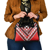 Personalised Wallis et Futuna Shoulder Handbag Hibiscus and Polynesian Tribal Tattoos