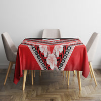 Personalised Wallis et Futuna Tablecloth Hibiscus and Polynesian Tribal Tattoos LT9 - Polynesian Pride
