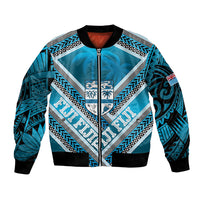 Custom Fiji Rugby Bomber Jacket Fijian Warrior With Polynesian Tribal Tattoos
