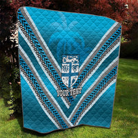 Custom Fiji Rugby Quilt Fijian Warrior With Polynesian Tribal Tattoos LT9 - Polynesian Pride
