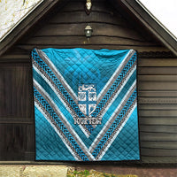 Custom Fiji Rugby Quilt Fijian Warrior With Polynesian Tribal Tattoos LT9 - Polynesian Pride