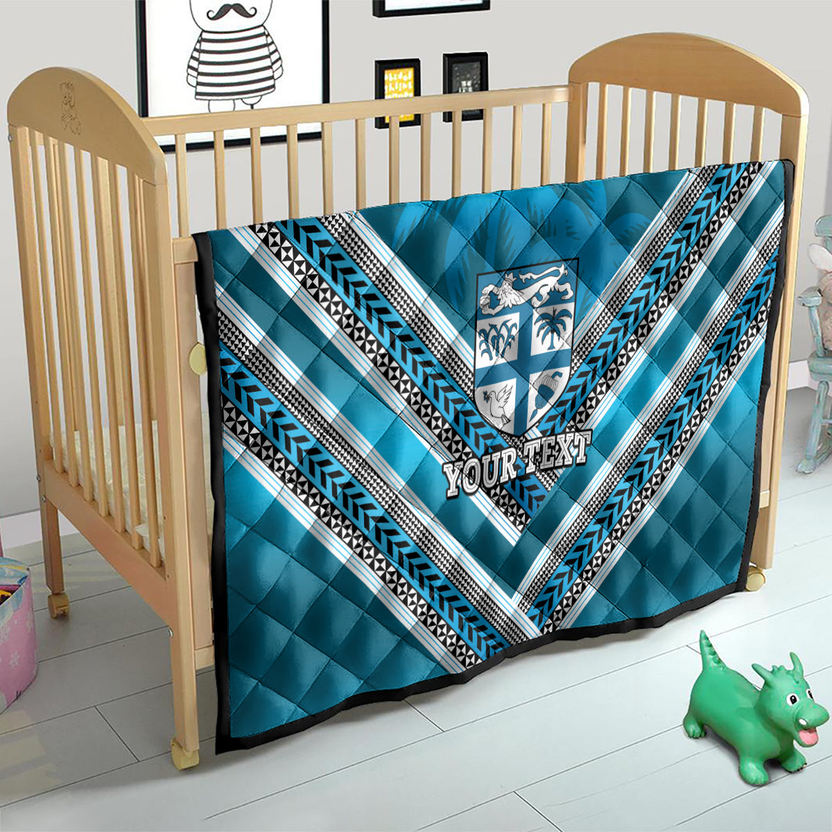 Custom Fiji Rugby Quilt Fijian Warrior With Polynesian Tribal Tattoos LT9 - Polynesian Pride