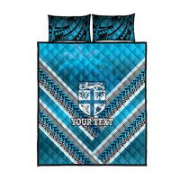 Custom Fiji Rugby Quilt Bed Set Fijian Warrior With Polynesian Tribal Tattoos