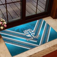 Custom Fiji Rugby Rubber Doormat Fijian Warrior With Polynesian Tribal Tattoos LT9 - Polynesian Pride