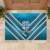 Custom Fiji Rugby Rubber Doormat Fijian Warrior With Polynesian Tribal Tattoos LT9 - Polynesian Pride