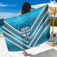Custom Fiji Rugby Sarong Fijian Warrior With Polynesian Tribal Tattoos LT9 One Size 44 x 66 inches Blue - Polynesian Pride